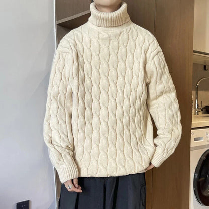 Turtleneck Sweater Men Warm Pullover Mens Sweaters Male