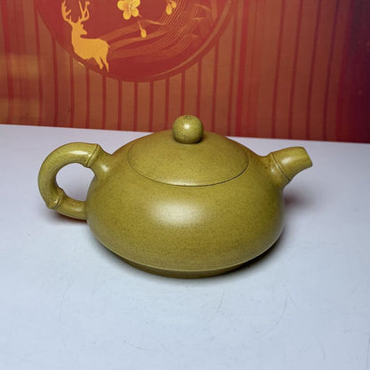 Vintage China Yixing Purple Clay Teapot Zisha Pure Handmade Kung Bamboo Teaware