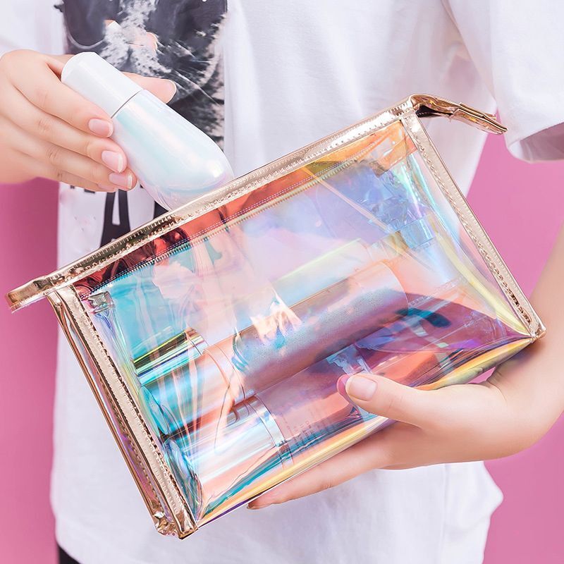 Transparent Pretty Makeup Bag Travel Cosmetic Bag Toiletry Brush Bags Organizer