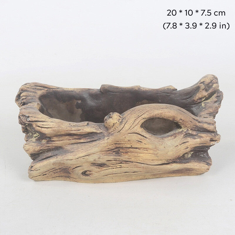 Cement Made Rustic Bonsai Pot Indoor/Garden Shallow Flower Pots Small Large