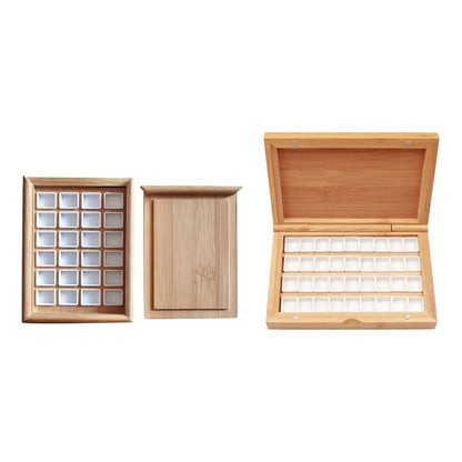 Watercolor Palette 24-36 Grid Wooden Box Painting Tools Art Supply Oil Paint Lid