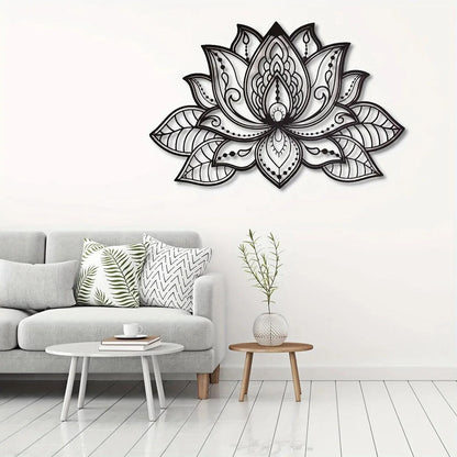 1pc Mandala Wall Art, Lotus Flower Mandala Metal Wall Art, Spiritual Deco