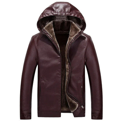 Mens Leather Jacket Coat Moto Casual Slim Leather Jackets 2023