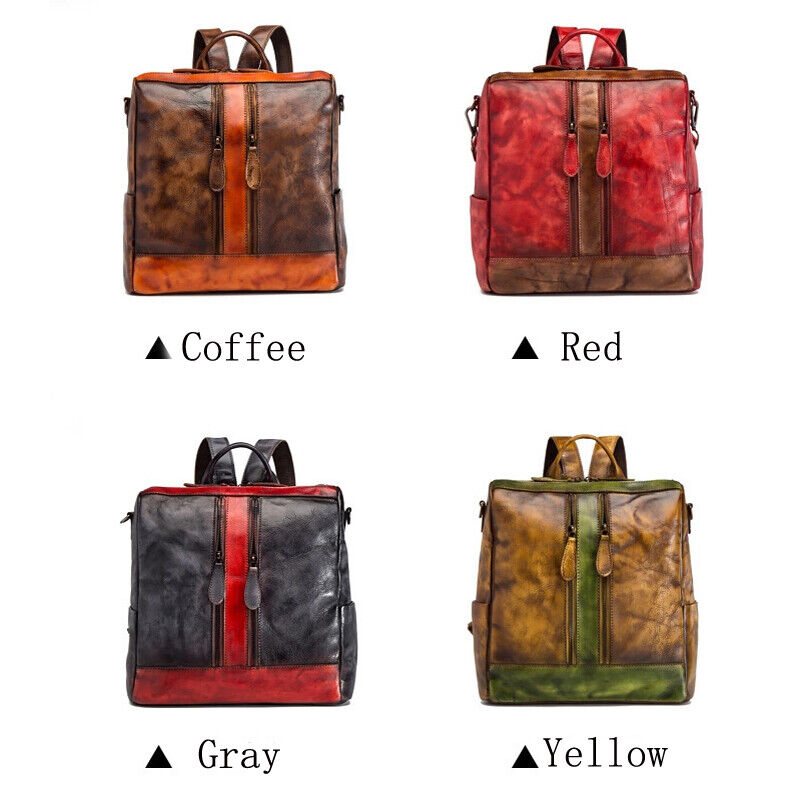 Women's Backpack, Genuine Top Cow Leather Travel Bag Satchel Tote Shoulder Bag