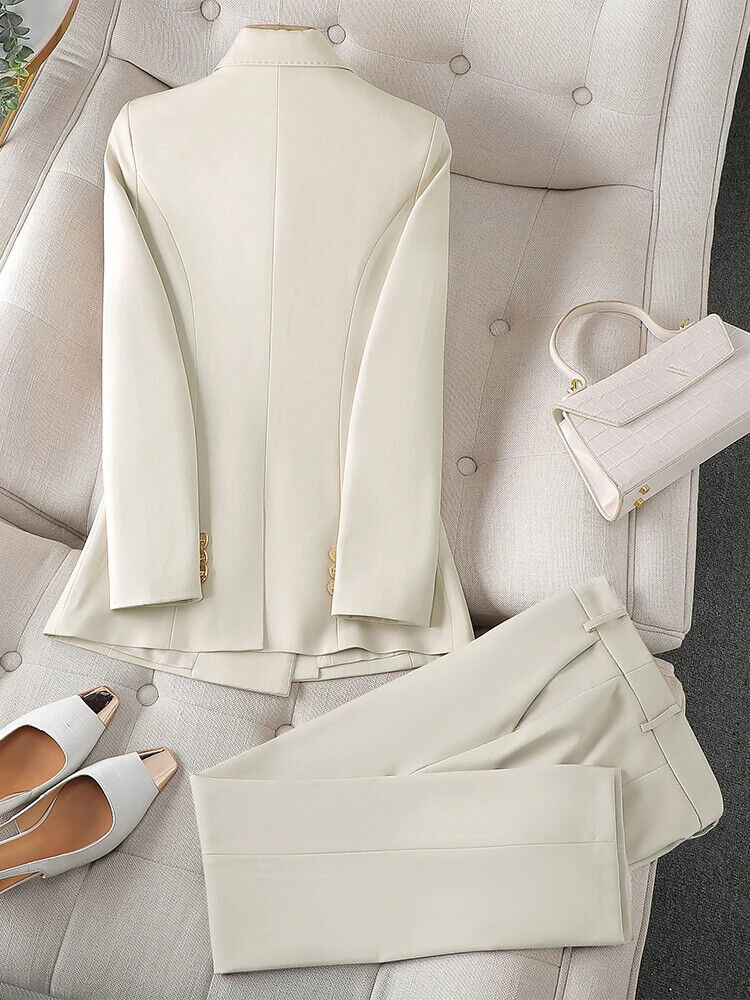 Ladies Pant Suit Women Business Blazer Jacket and Trouser Formal 2 Piece Sets
