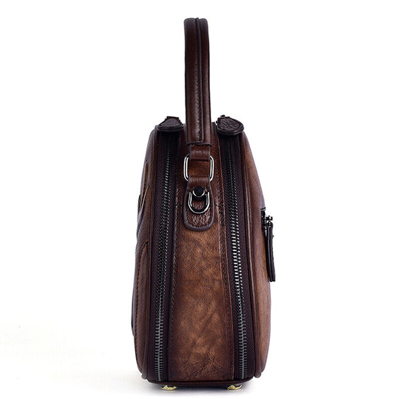 100% Genuine Leather Women's Handbags Retro Deer Embossed Sling Shoulder Bag