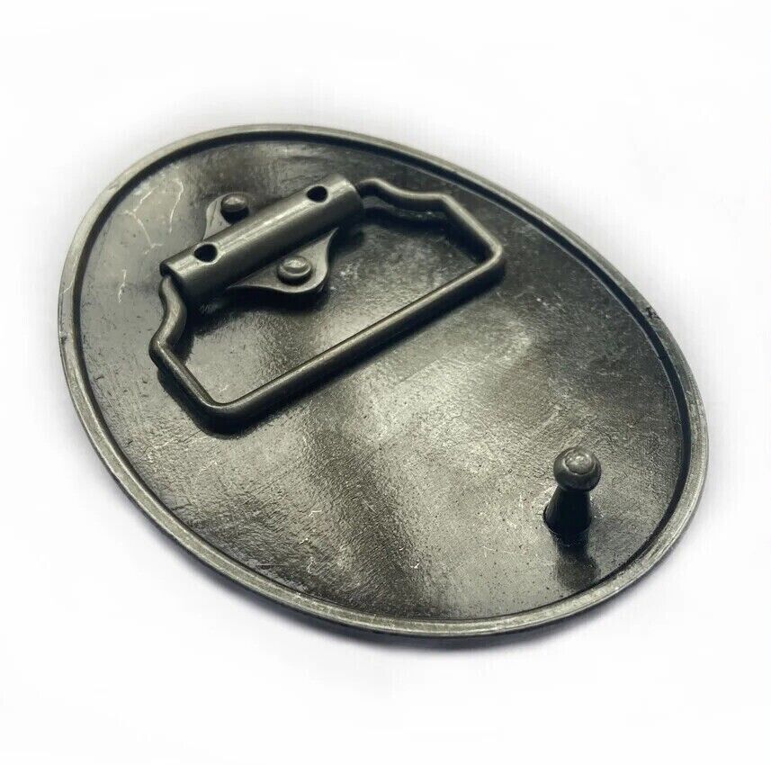 Belt Buckle Zinc Alloy Retro Western Goat Head Design Pewter Finishing 9.0x6.7cm