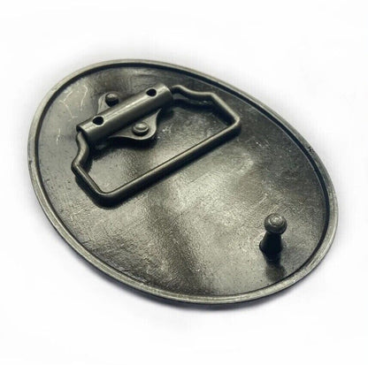 Belt Buckle Zinc Alloy Retro Western Goat Head Design Pewter Finishing 9.0x6.7cm