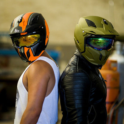 Motorcycle Modular Open Face Full Face Helmet Retro Street Bikes Full Helmet DOT