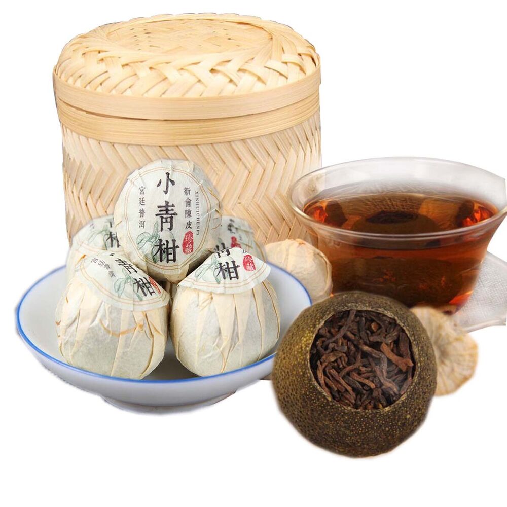 Orange Peel Shu Cha Small Green Mandarin Puerh Tea Ripe Puerh Tea Barrel 250g