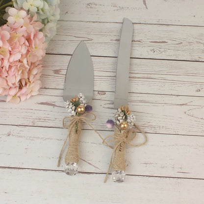 Wedding Cake Knives 2Pcs Metal Party Desserts Shovel Cutter Spatula Baking Tools