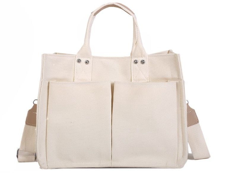 Casual Canvas Large Handbag Wide Strap Shoulder Crossbody Shopper Bag 32*25*13CM