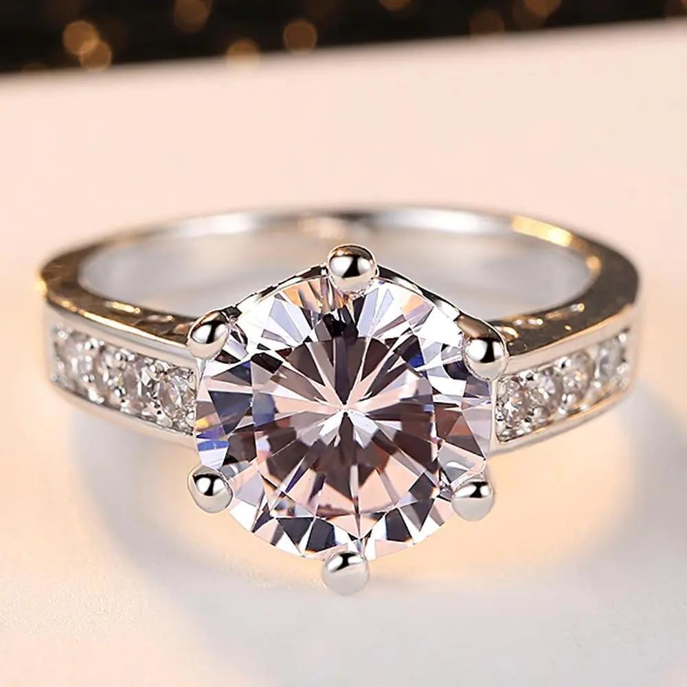Anillos Sortijas Argollas de Compromiso Matrimonio Para Mujer Joyería 2024 Moda