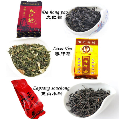 12 Bags Different Flavor Black Tea Lapsang Souchong Oolong Tea Dahongpao Tea