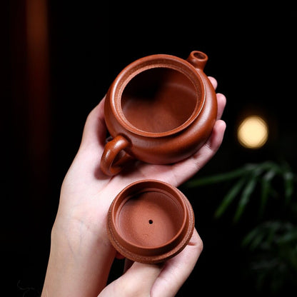certificate paper real yixing zisha tea pot red jiangpo clay hand carved 160ml