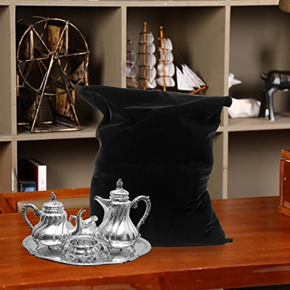 LEIFIDE Silver Storage Bags Oversized 24" x 30" Black Zipper Anti Tarnish...