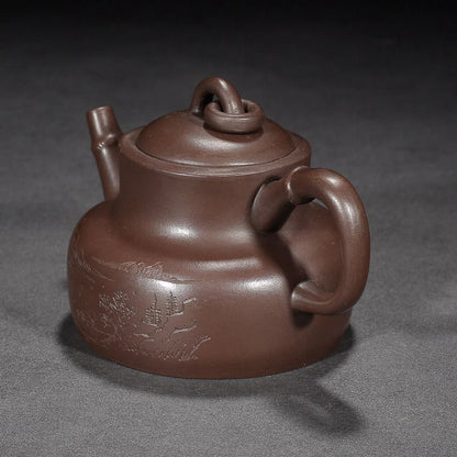 Chinese Yixing Purple Clay Teapot Zisha Ceramic Landscape Teaware Collection Art