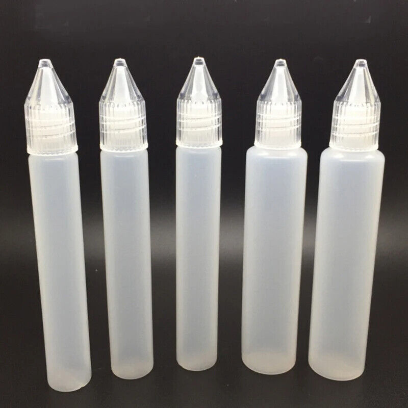 Paper Quilling 5Pcs Plastic Needle Squeeze Empty Bottles Glue Applicator 10~30ml