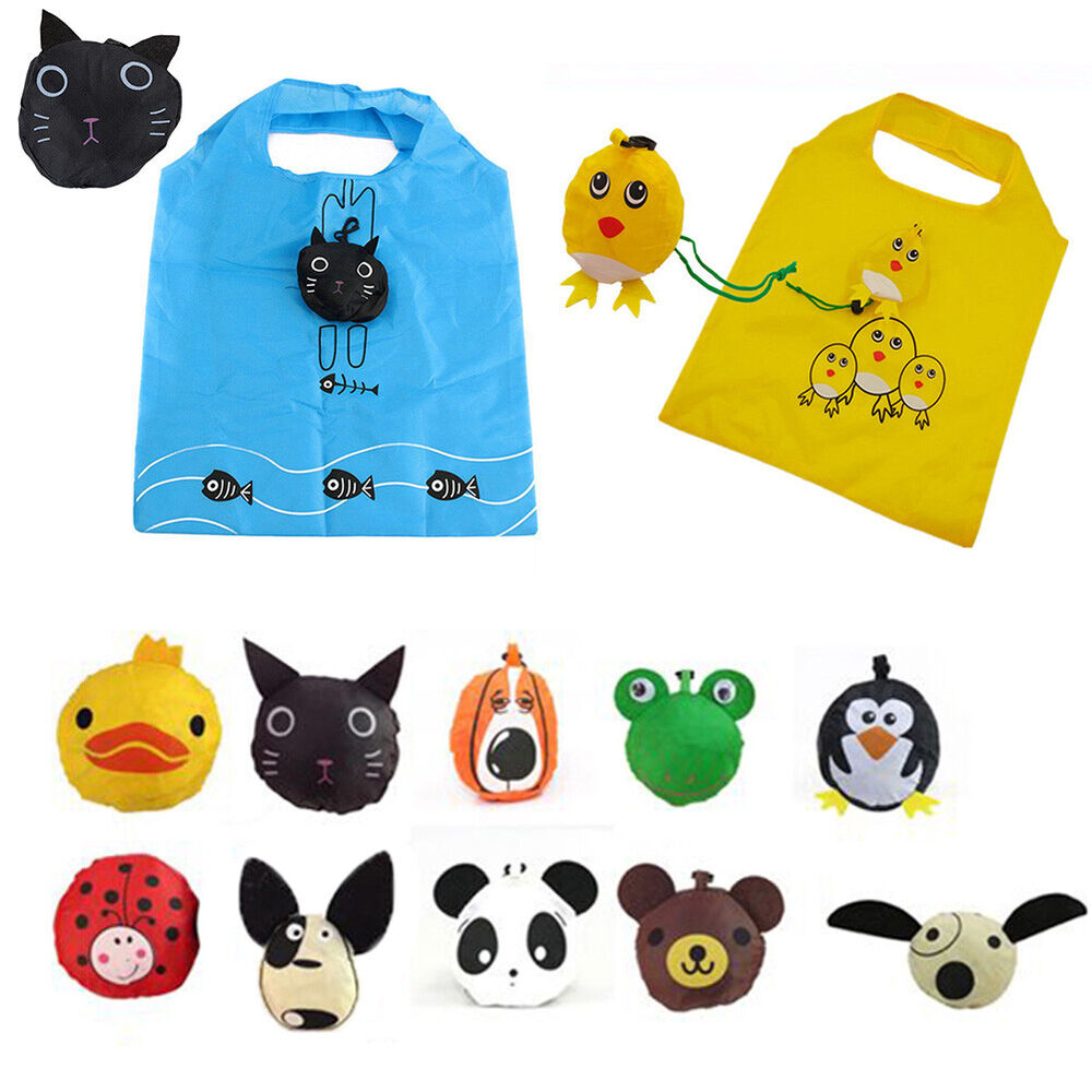 Cute Travel Foldable Handbag Grocery Tote Storage Reusable Animal Shopping Bags*