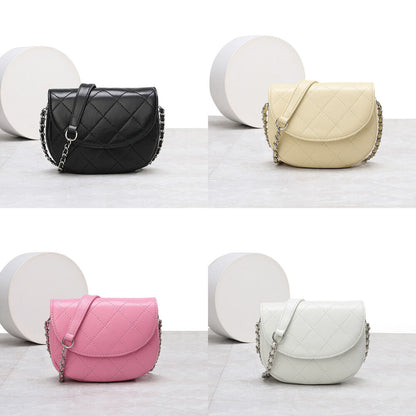 Mini Quilted Sheepskin Leather Saddle Shoulder Bag Flap Purse Handbag Crossbody