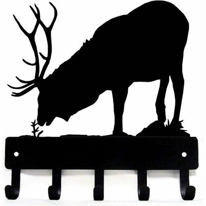Elk Bull Key Rack Hanger Wall Mounted Hook Up Pendant Wall Art Home Decor