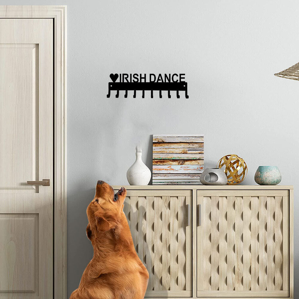 Love Irish Dance Medal Hanger Rack - 14.5 inches with 10 Hooks Metal Wall Art