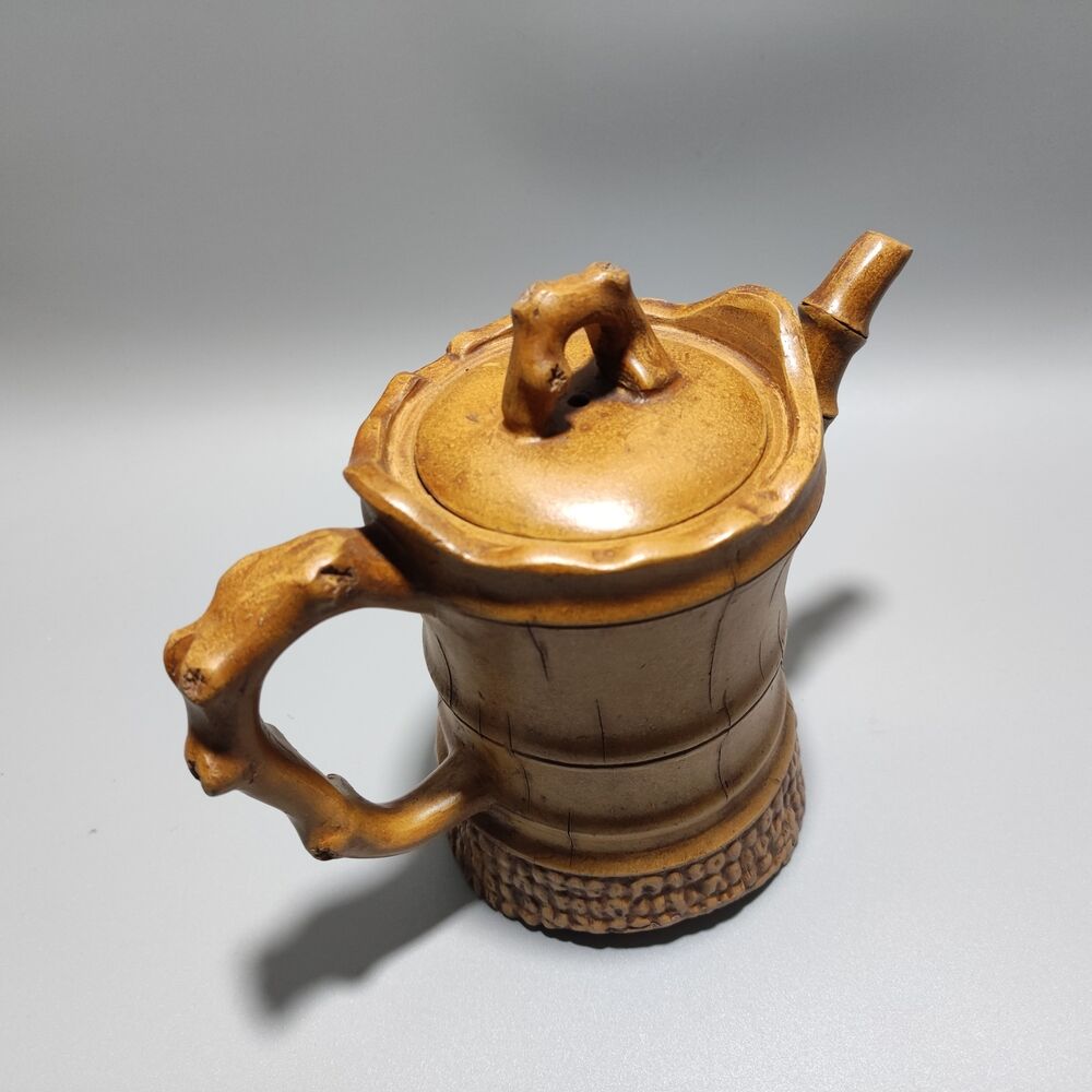 Vintage Chinese Yixing Purple Clay Teapot Zisha Ceramic Bamboo Nice Teaware Art