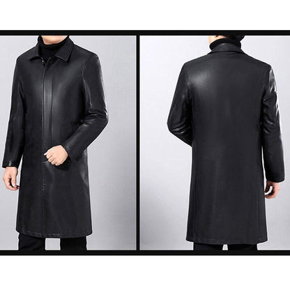 Jackets Men Coats Winter Long Leather Parkas Men Faux Leather Jacket Coat Mens