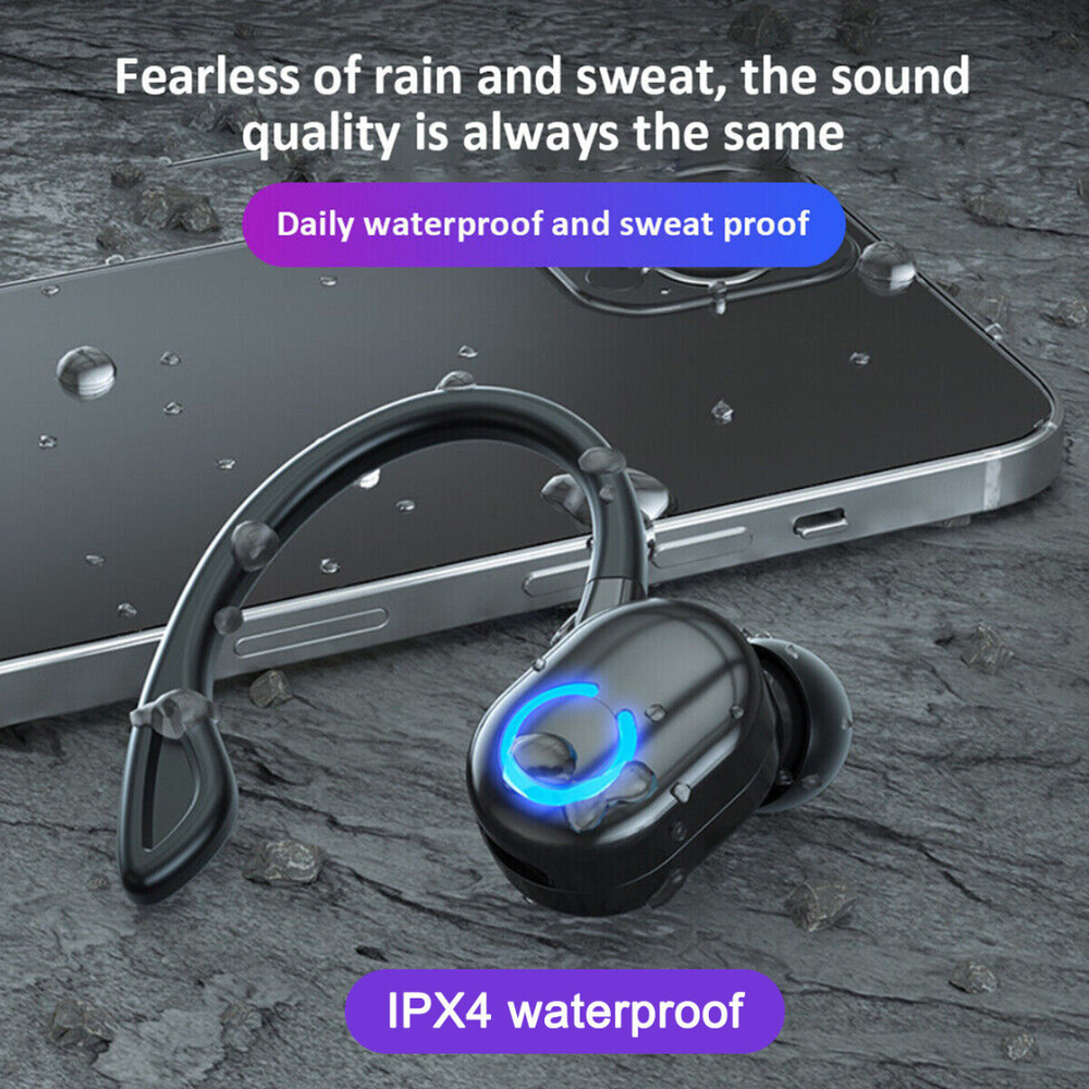 Wireless Bluetooth 5.1 Earpiece Headset Driving Trucker Earbuds Noise Cancelling