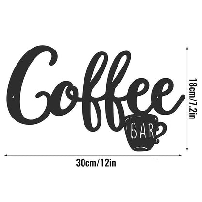 Coffee Word Sign Metal Letter Tea Cup Bar Hanging Kitchen Wall Art Decor 30x18cm