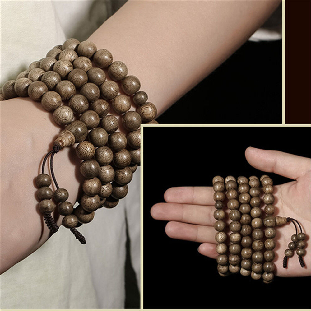 Bracelet/Necklace Vietnam Agarwood Mala Buddhism 108 Meditation 8mm