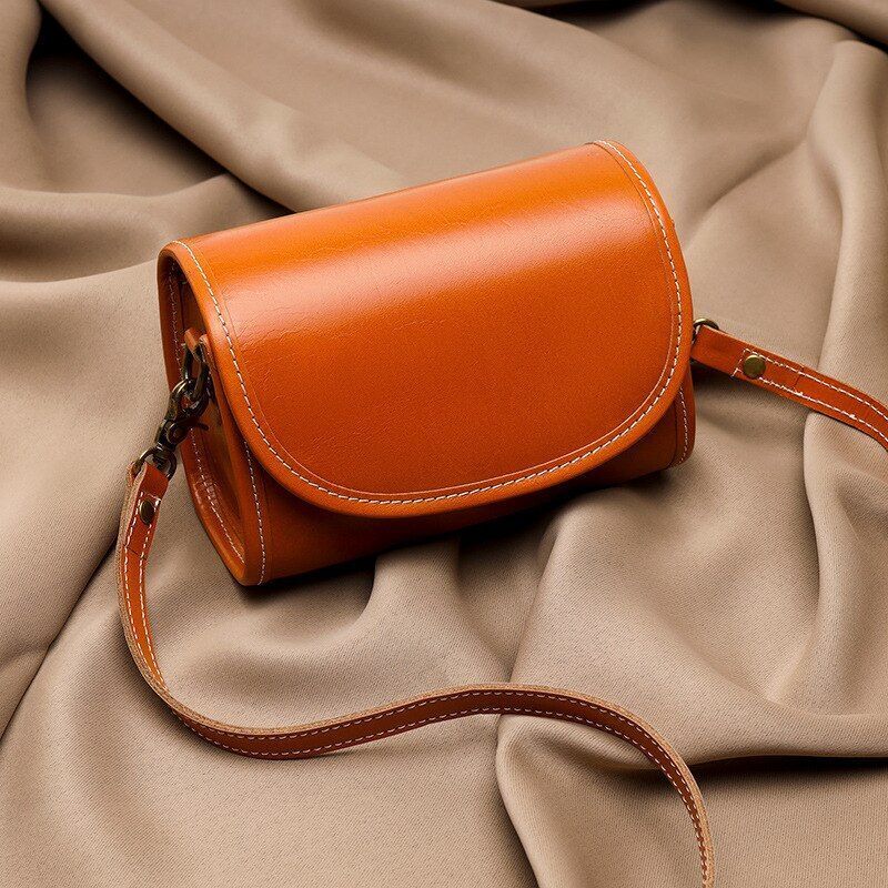Vintage Sling Purse Genuine Leather Handbag Shoulder Messenger Bags 14*18*9 CM