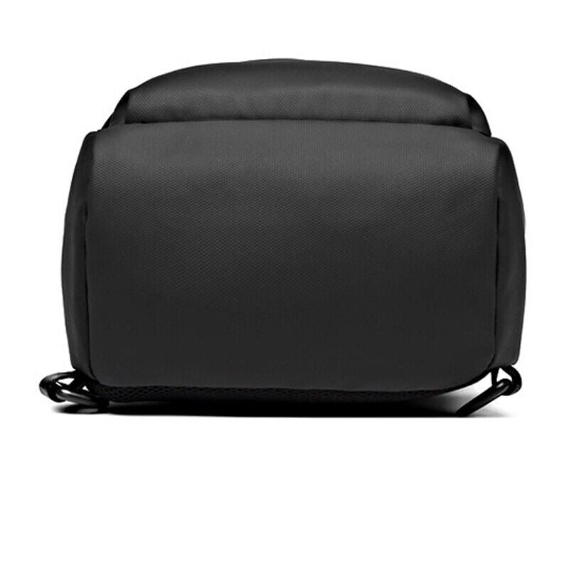 Mens Black Sling Backpack Oxford cloth Waterproof Crossbody Bag USB Port Outdoor