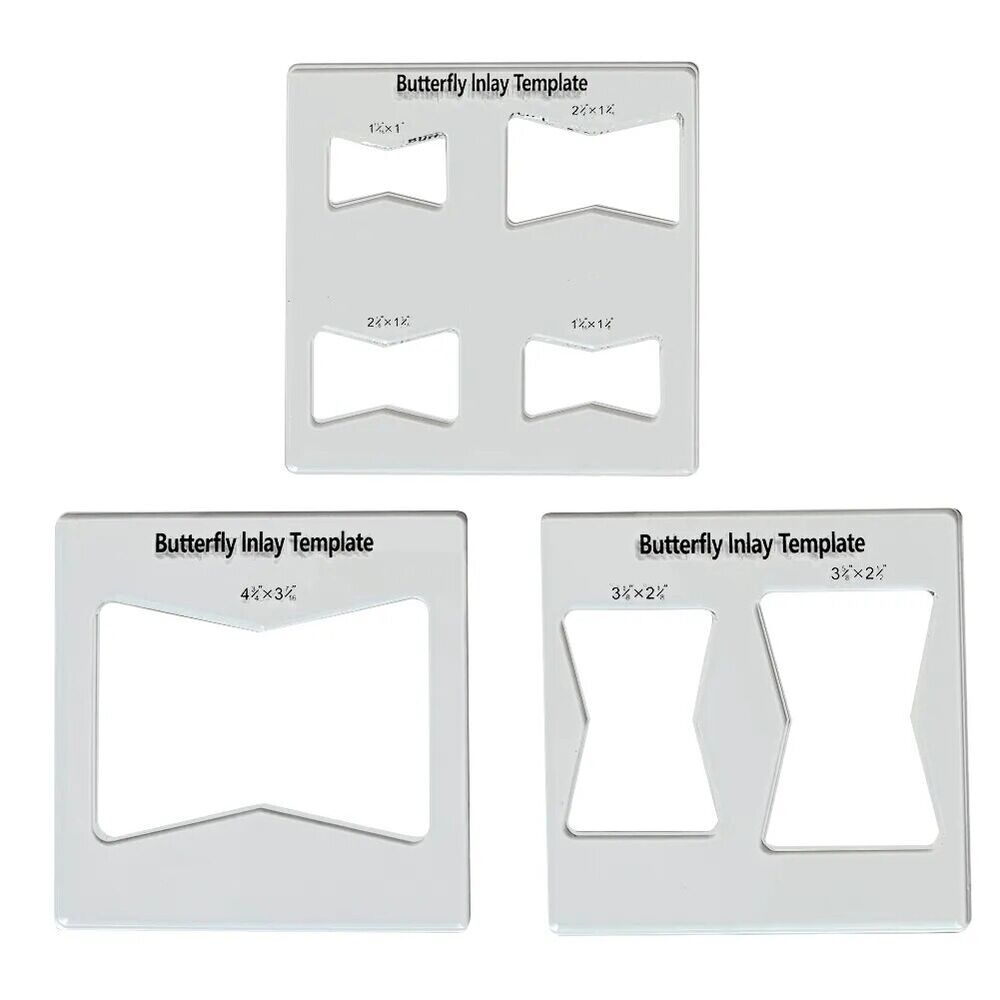 Router Slotting Auxiliary Tools 3Pcs Acrylic Bow Tie Wood Cutting Template 6x6in
