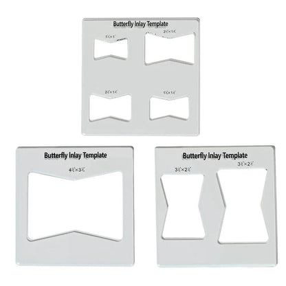 Router Slotting Auxiliary Tools 3Pcs Acrylic Bow Tie Wood Cutting Template 6x6in