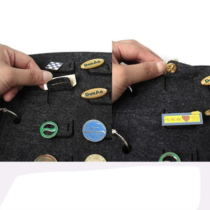 Felt Pin Brooch Display Storage Book Metal Badge Chest Organizer Box 20x2.5x26cm