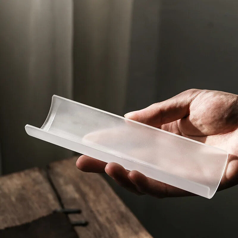 Transparent Frosted Tea Shovel Japanese Style Tea Making Tools Kungfu Tea Spoon