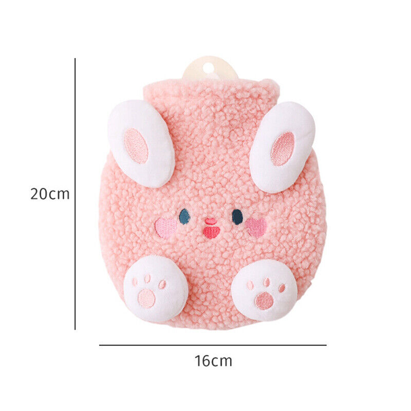 Cute Cartoon Animals Hot Water Bag w/ Plush Cover Winter Warm Hand Bottle