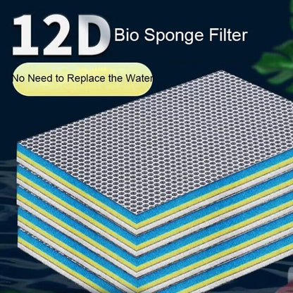Aquarium Filters Sponge 12D Non Glue Foam Fish Tank Biochemical Filtration Tools