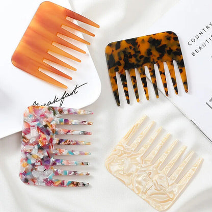 Women Hair Comb Acetic Acid Sheet Wide Tooth Anti-Static Stylish Exquisite 9.5cm