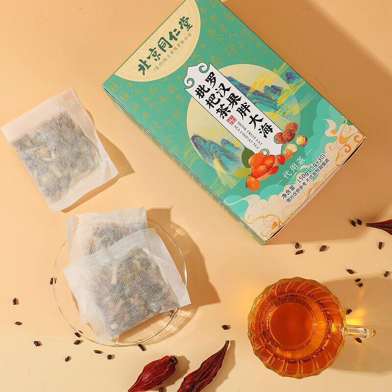 同仁堂罗汉果胖大海枇杷茶雪梨菊花茶养生茶150g TongRenTang Luo Han Guo Fat Sea loquat Tea