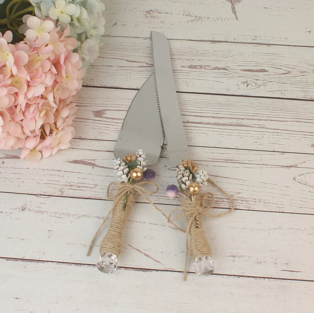 Wedding Cake Knives 2Pcs Metal Party Desserts Shovel Cutter Spatula Baking Tools