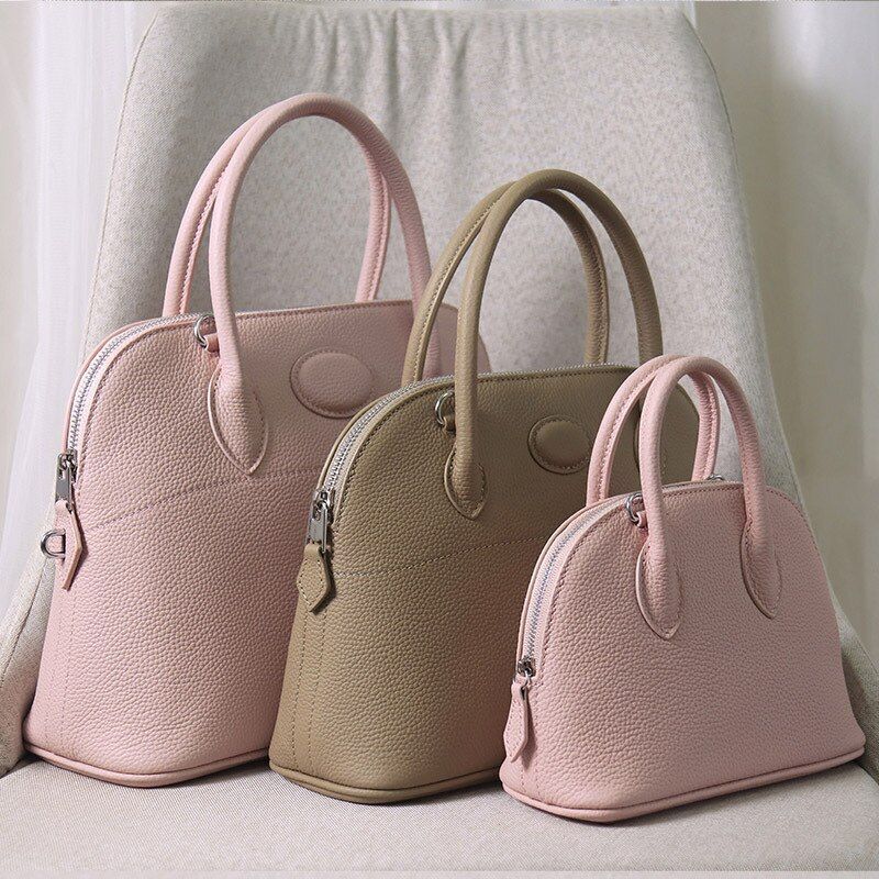 Shell Handbag Cowhide Bag Genuine Leather Crossbody Shoulder Bag S/M/L 18*7*13CM