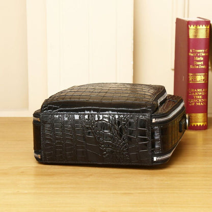 100% Real Leather Shoulder Bag, Designer Crocodile 10" Multifunctional Handbags