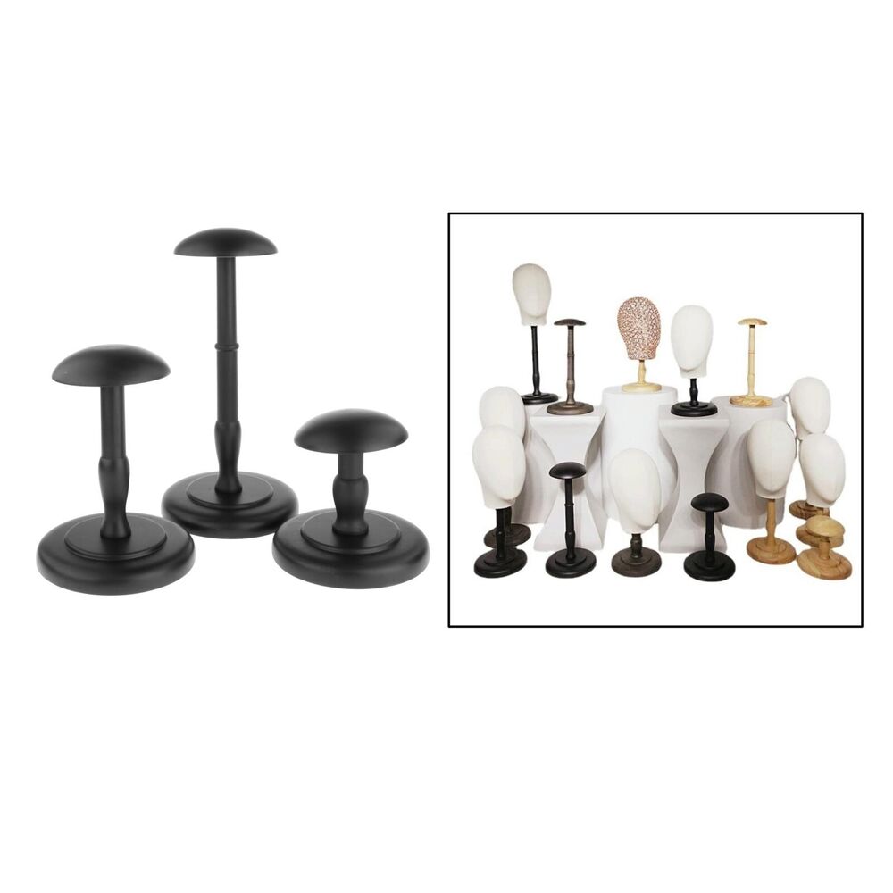 Wooden Mannequin Shop Salon Dummy Head Wig Hair Toupee Display Holder Cap Stands