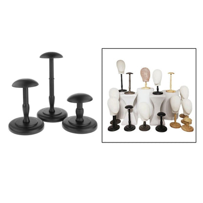 Wooden Mannequin Shop Salon Dummy Head Wig Hair Toupee Display Holder Cap Stands