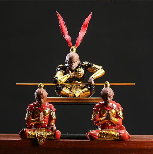 Monkey king statue creative home table decoration on sales yixing zisha tea pet