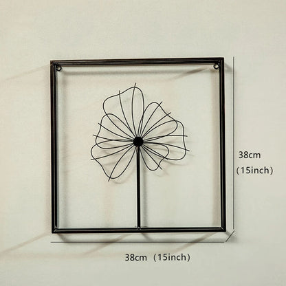 Plant Line Shape Iron Wall Hanging, Modern Fashion Hanging Iron Metal Wall