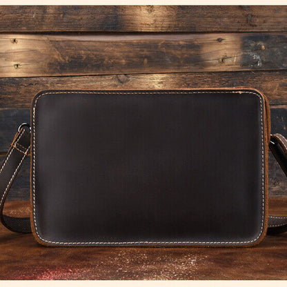 Crazy Horse Leather Business 10" Briefcase Mens Clutch Envelope Bag Shoulder Bag