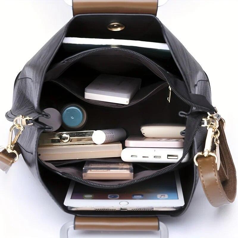 Bolso De Cuero Para Mujer Bolsa Moda Lujo Hombro Mano Cartera Bandolera Elegante